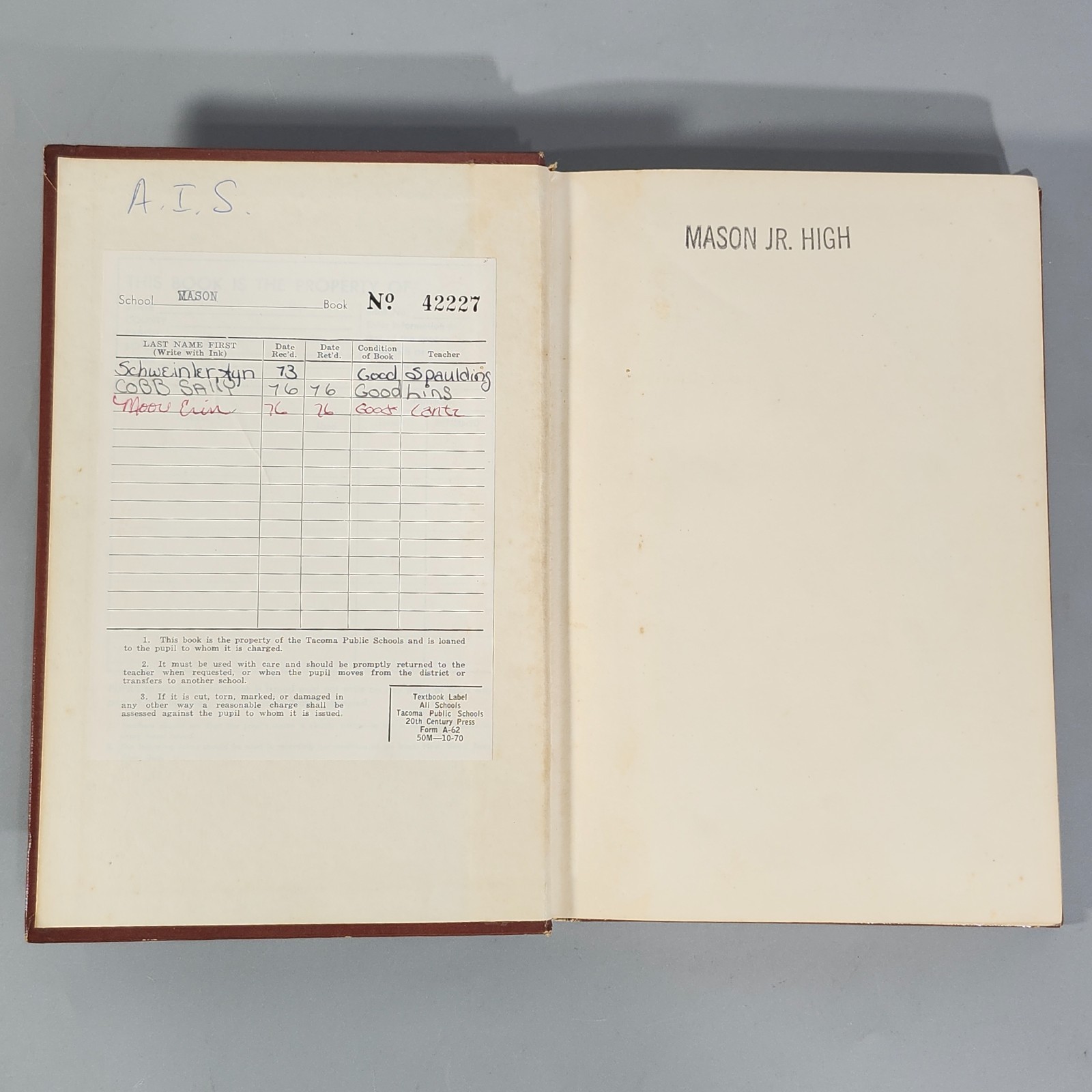 Reading Staging The Play Anthology of One-act Plays 1967 Book HC Performing Arts