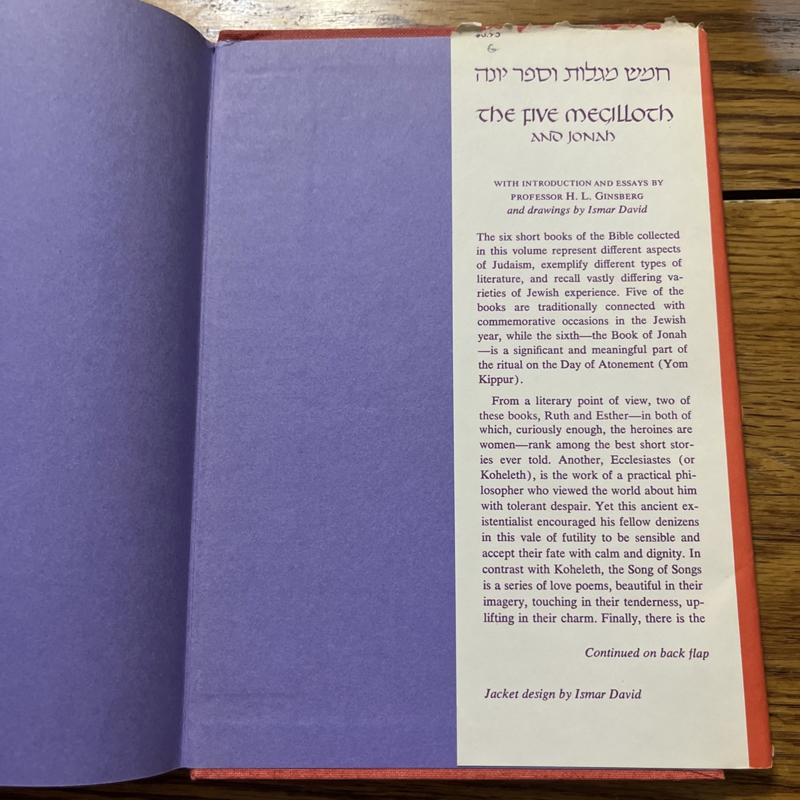 5 HC Jewish Books, Prayer, Maimonides, Five Megilloth, Duties of the Heart