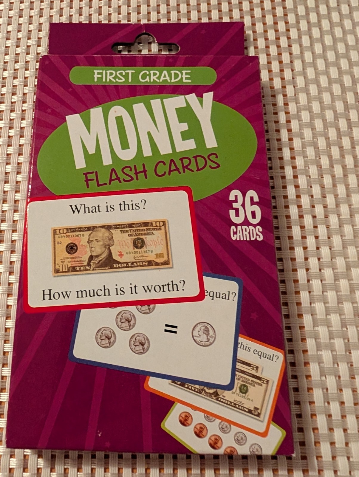First Grade MONEY FLASH CARDS Kids 36 Cards ~ Grade 1 Learning NEW