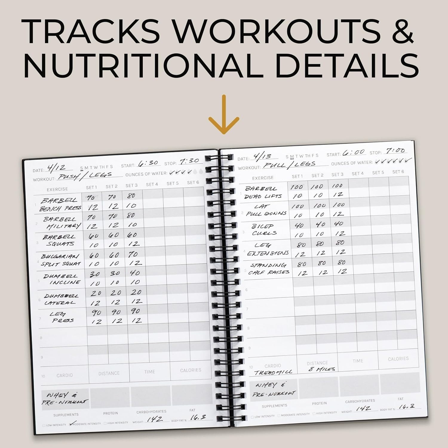 Gym Workout Journal A5 Weight Lifting Tracker Fitness Planner Goal Setting Log