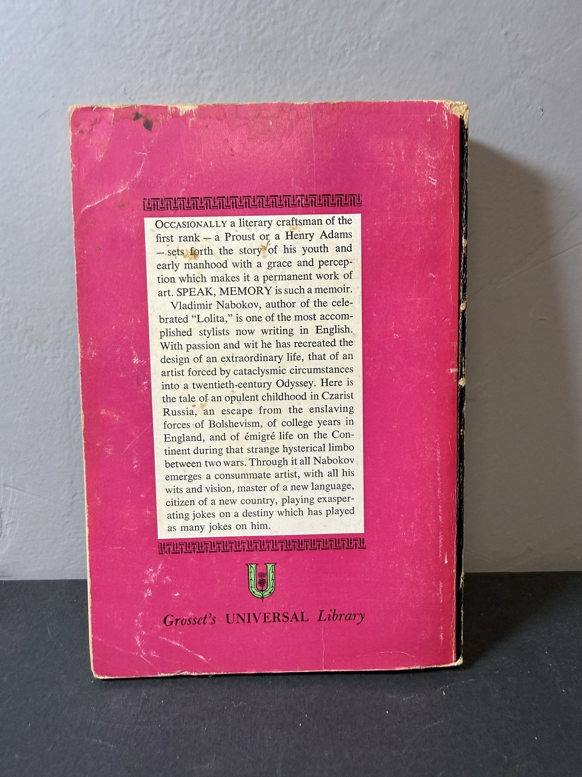 Vladimir Nabokov Speak, Memory (Universal Library UL-76) Paperback Memoir 1959