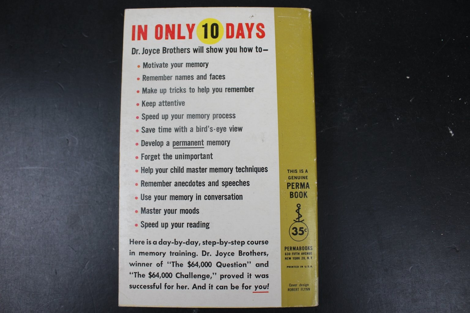 10 Days to a Successful Memory Joyce Brothers 1959 Permabook Psychology PB