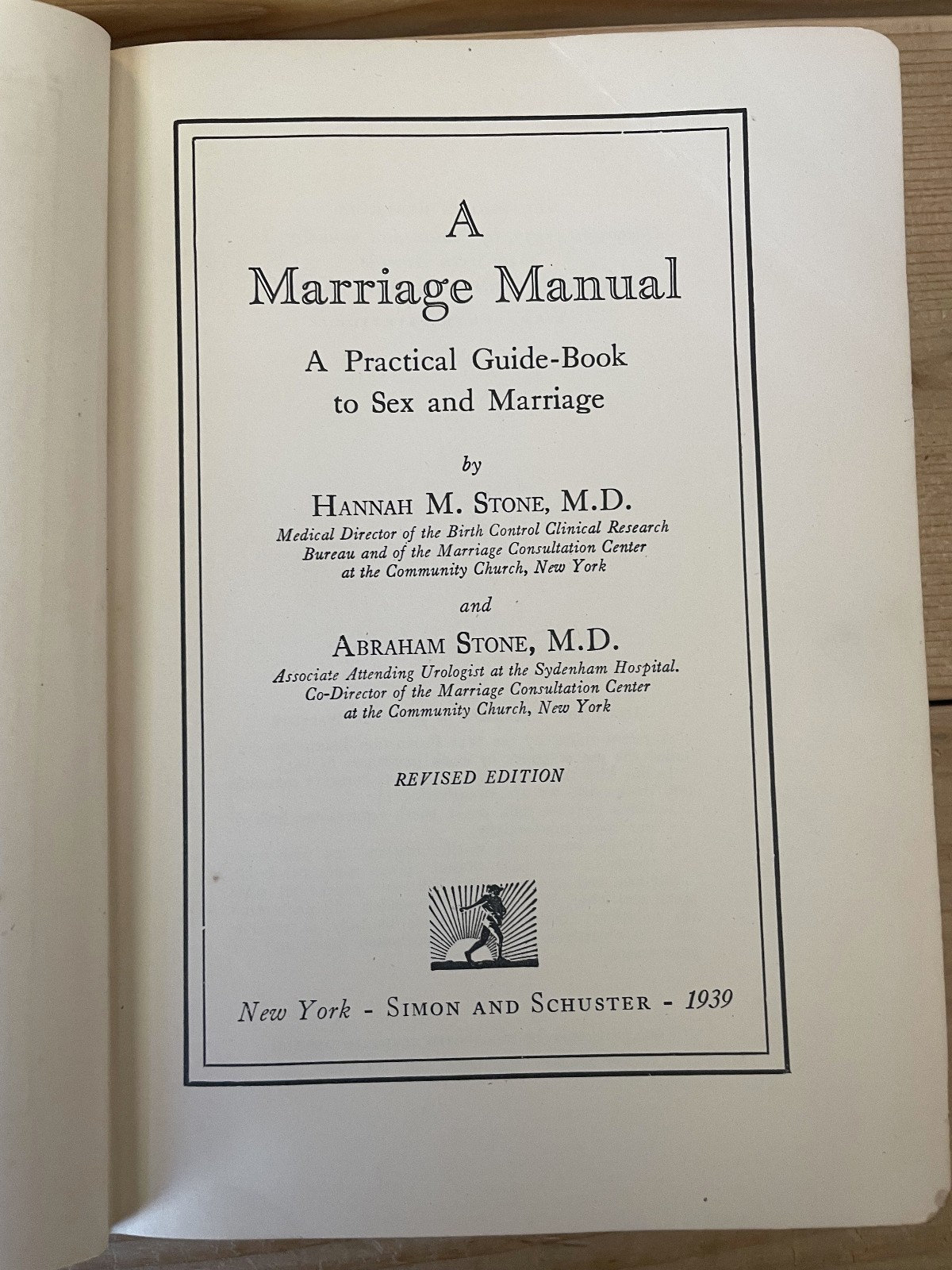 A Marriage Manual by Hannah and Abraham Stone 1939 Revised Edition HC 18th Print
