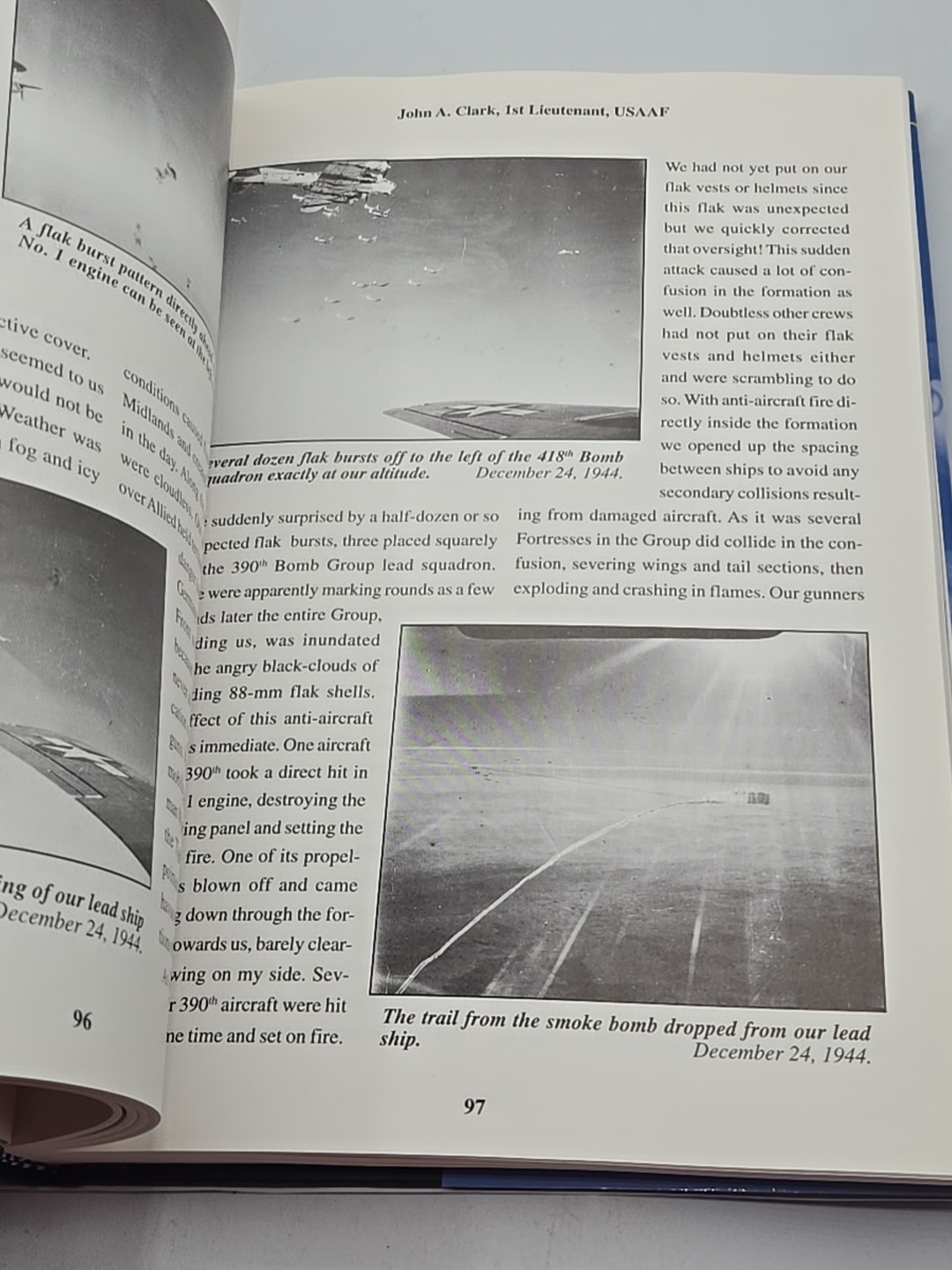 AN EIGHTH AIR FORCE COMBAT DIARY: COMBAT MISSIONS FLOWN By John A. Clark HCDJ