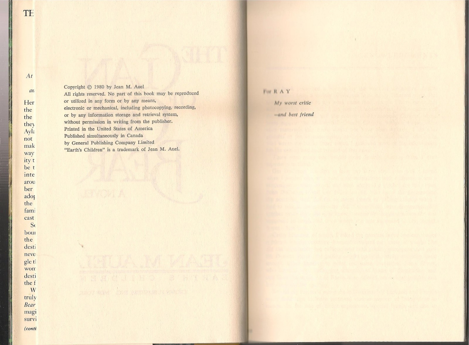 The Clan of the Cave Bear by Jean M. Auel (1980~HardcoverDJ~BCE)