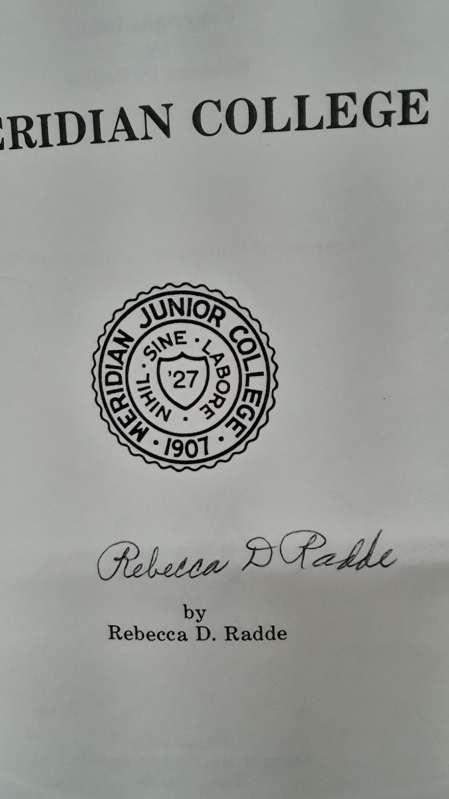 Meridian College R Radde Library Binding 1979 HB VG 260425