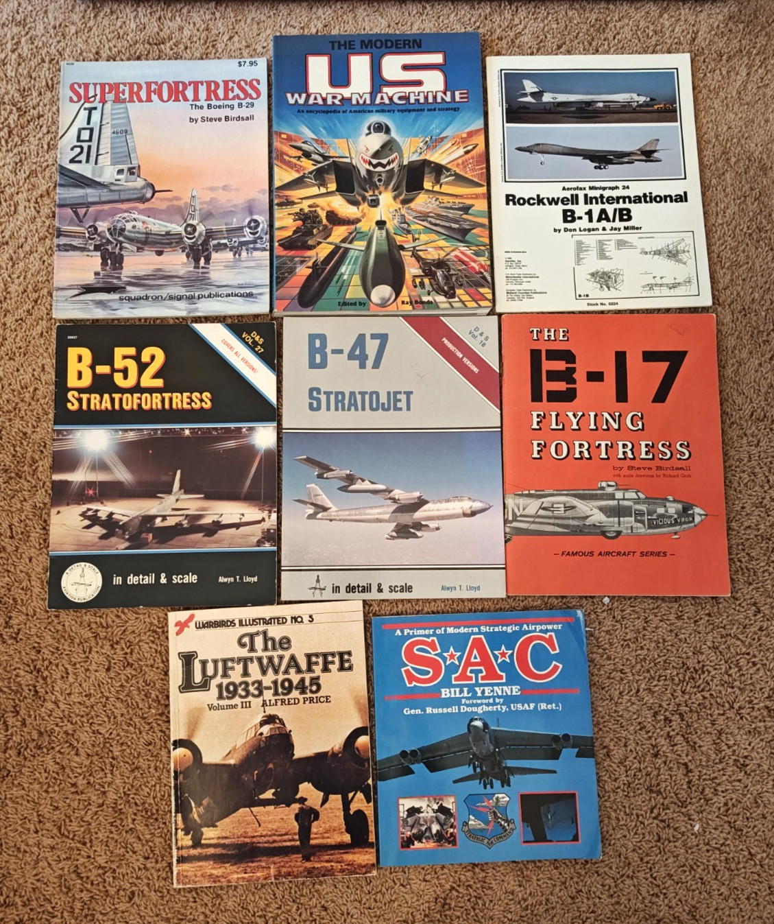 Lot of (8) U.S. WWII Aircraft, Aviation, Military History Books