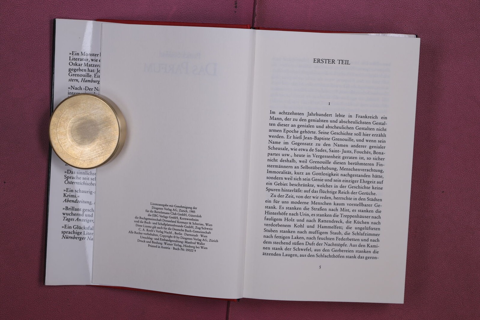 356543 Patrick Süskind DAS PARFUM DIOGENES VERLAG AG Die Geschichte eines