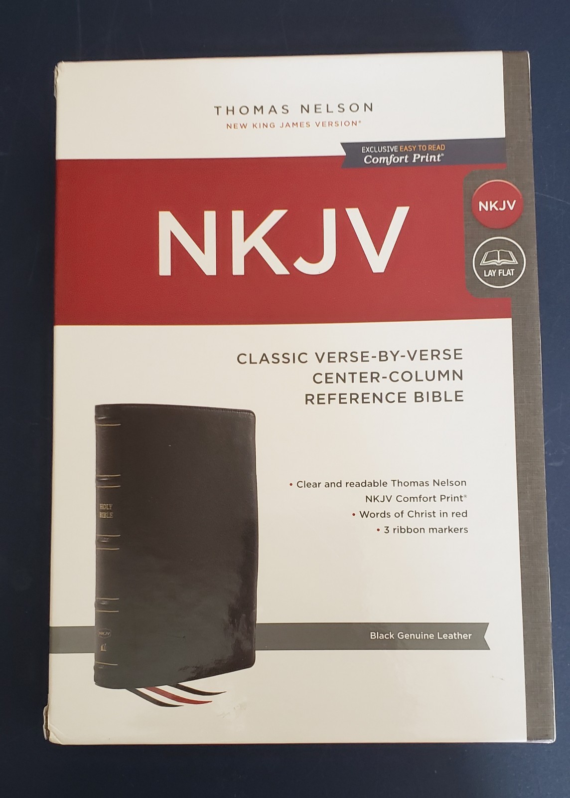 NKJV, Center-Column Reference Bible ~Retail 119.99~ Black Genuine Leather