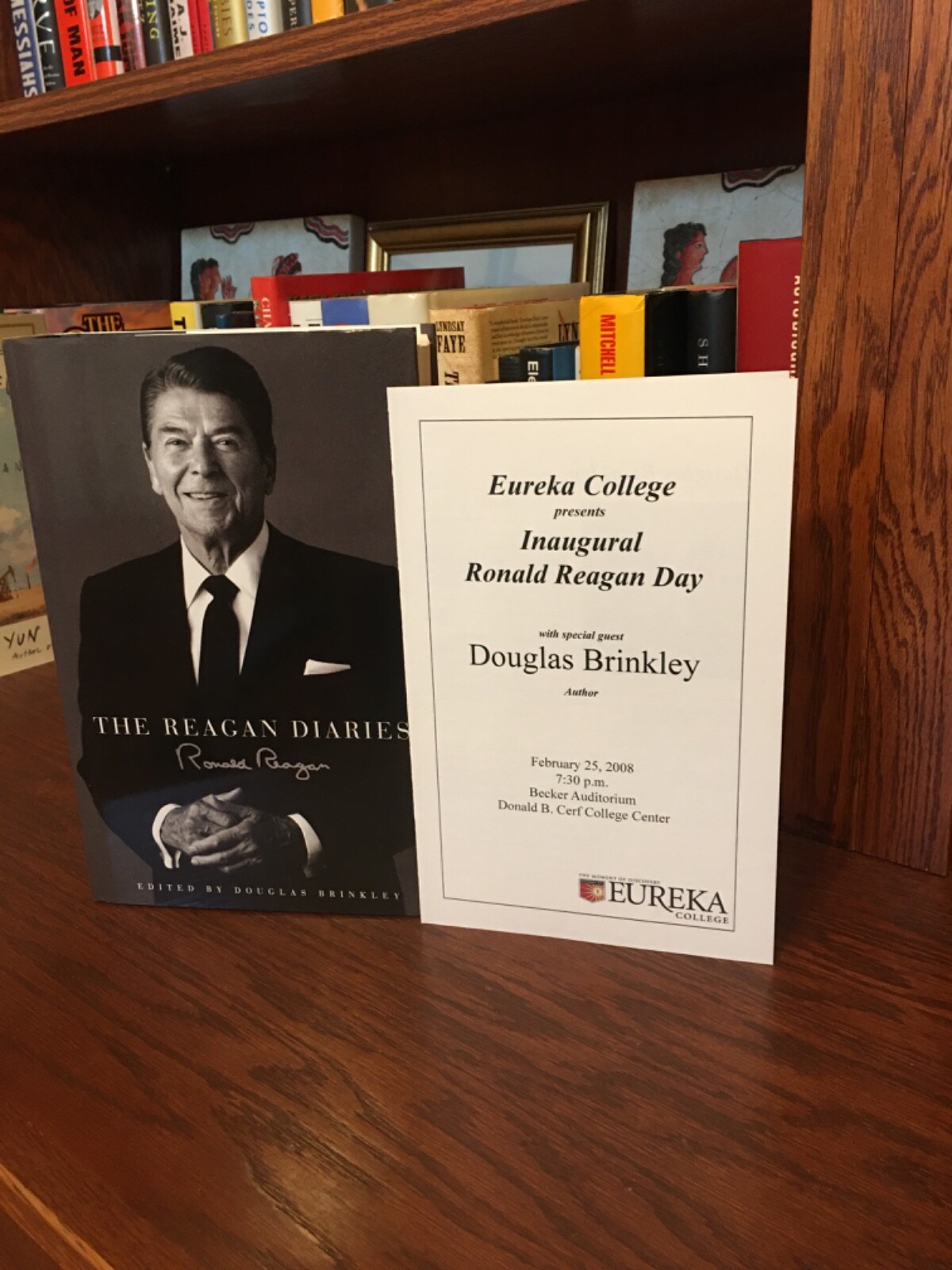 The Reagan Diaries. Douglas Brinkley. Signed 1st HC Ptg Eureka College Event
