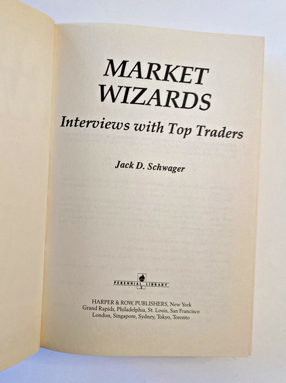 Market Wizards Interviews with top Traders Jack D Schwager 1990