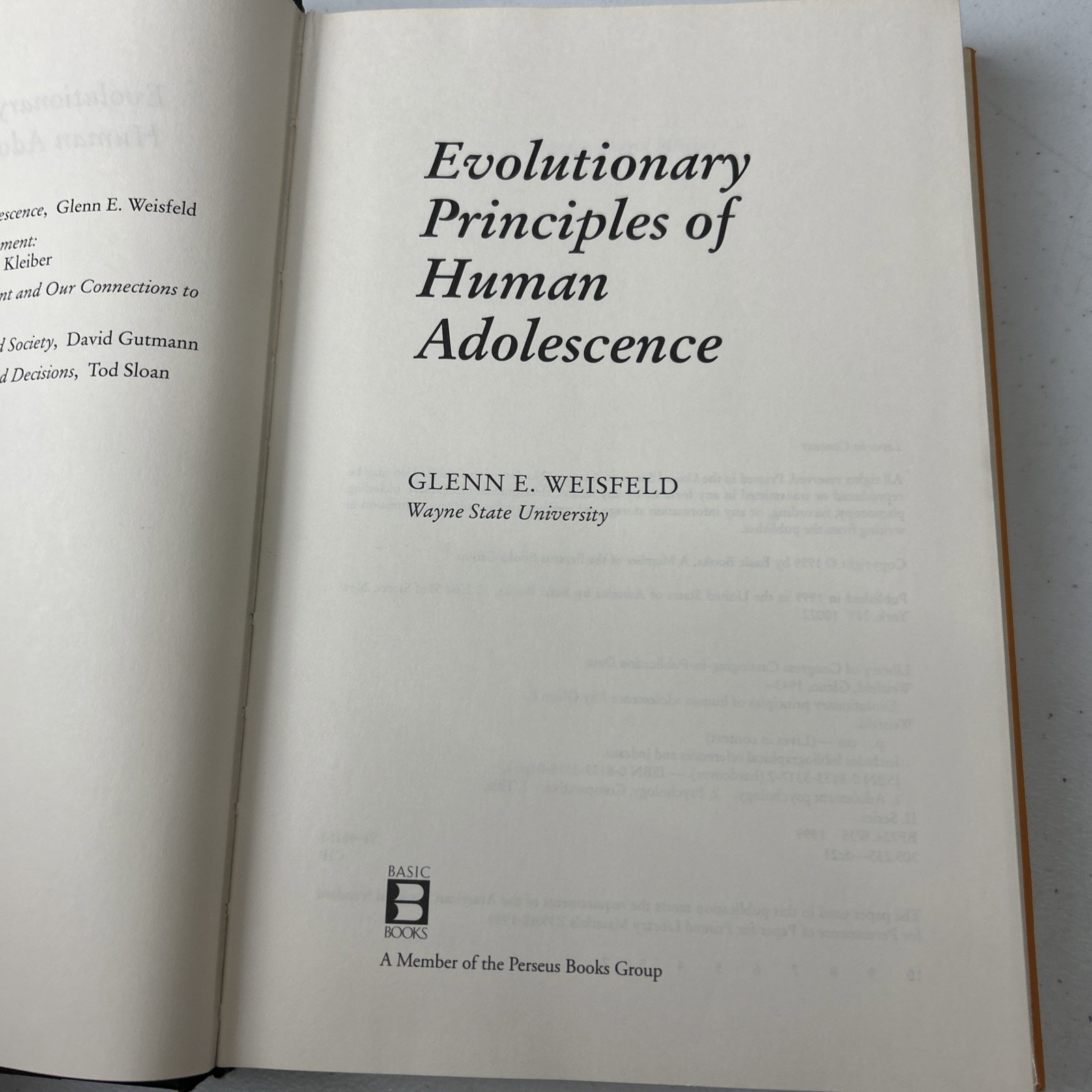 Evolutionary Principles of Human Adolescence by Glenn Weisfeld (1999, Hardcover)