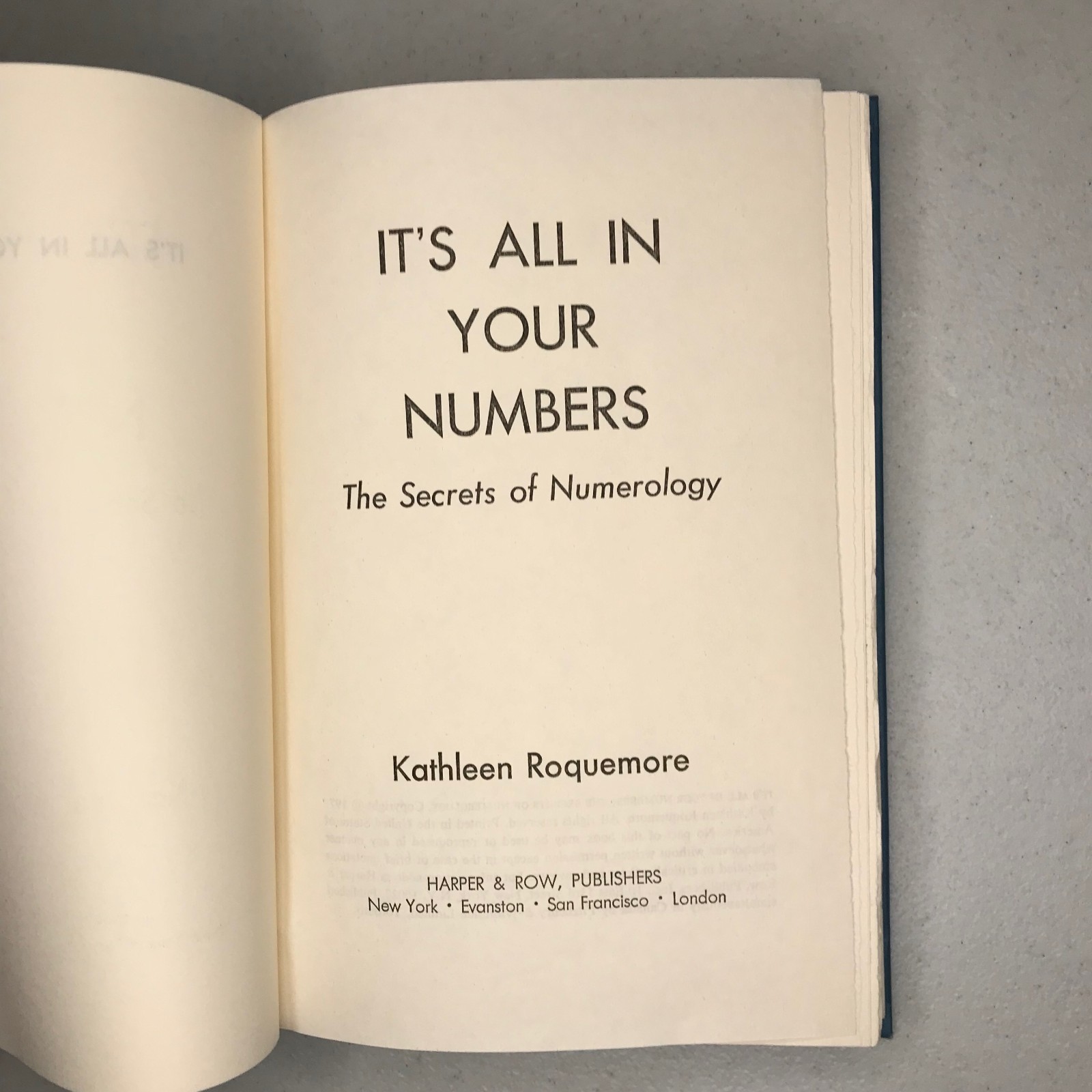 It’s All in Your Numbers by Kathleen Roquemore 1975 HC w/ Dust Jacket