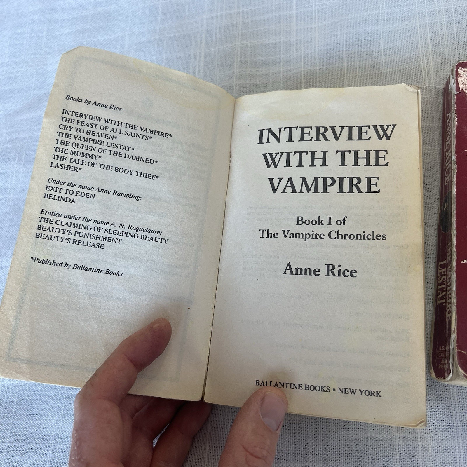 VAMPIRE CHRONICLES 1-3 Series Anne Rice Vtg Paperback Interview Lestat Queen Set