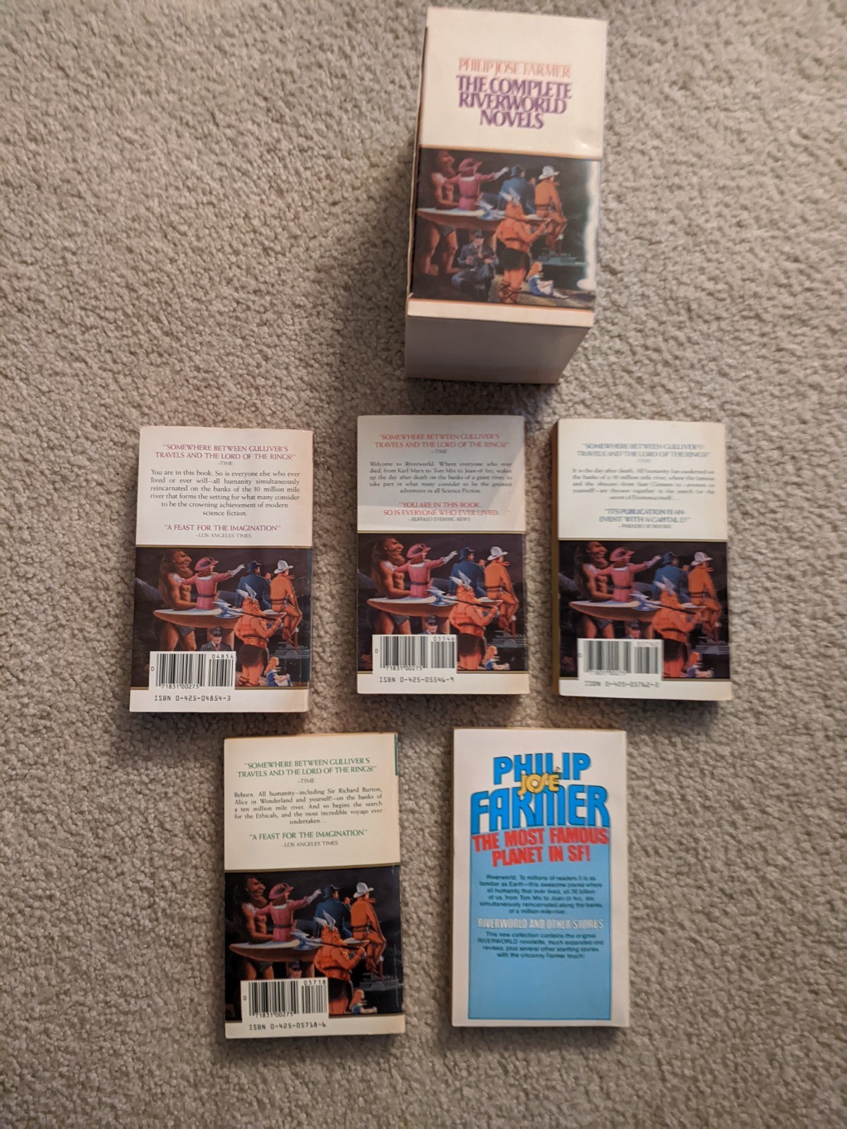 The Complete Riverworld Novels, By Philip Jose Farmer. 5 PB Book Set & Slipcase