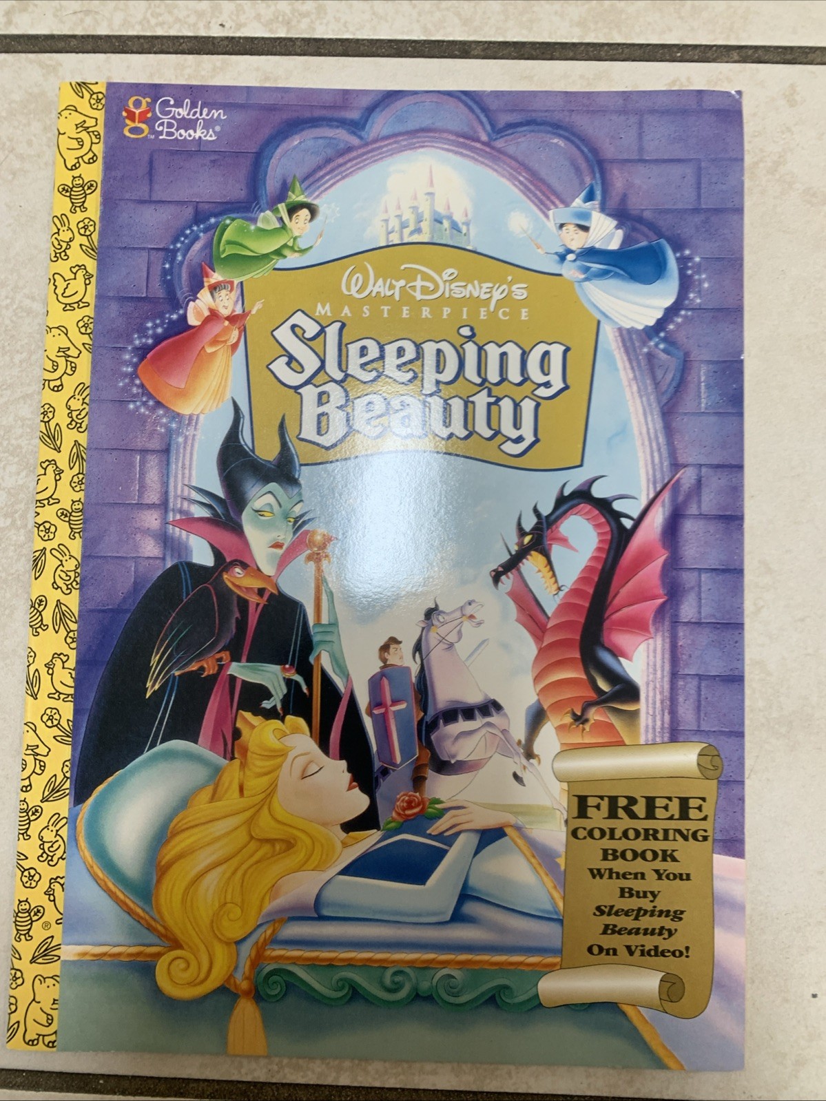 Sleeping Beauty Coloring Book Disney Golden Books Video Promo 1997 Unused