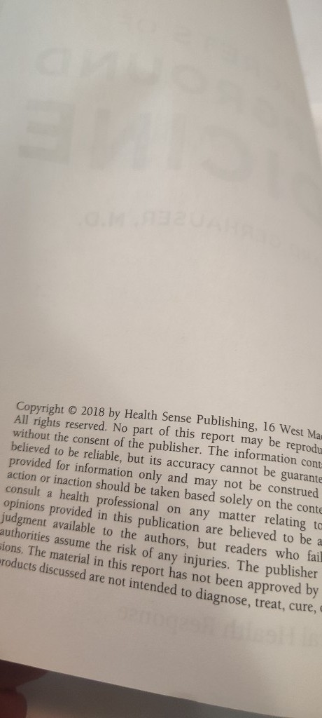 The Secrets of Underground Medicine book 2018 natural health response