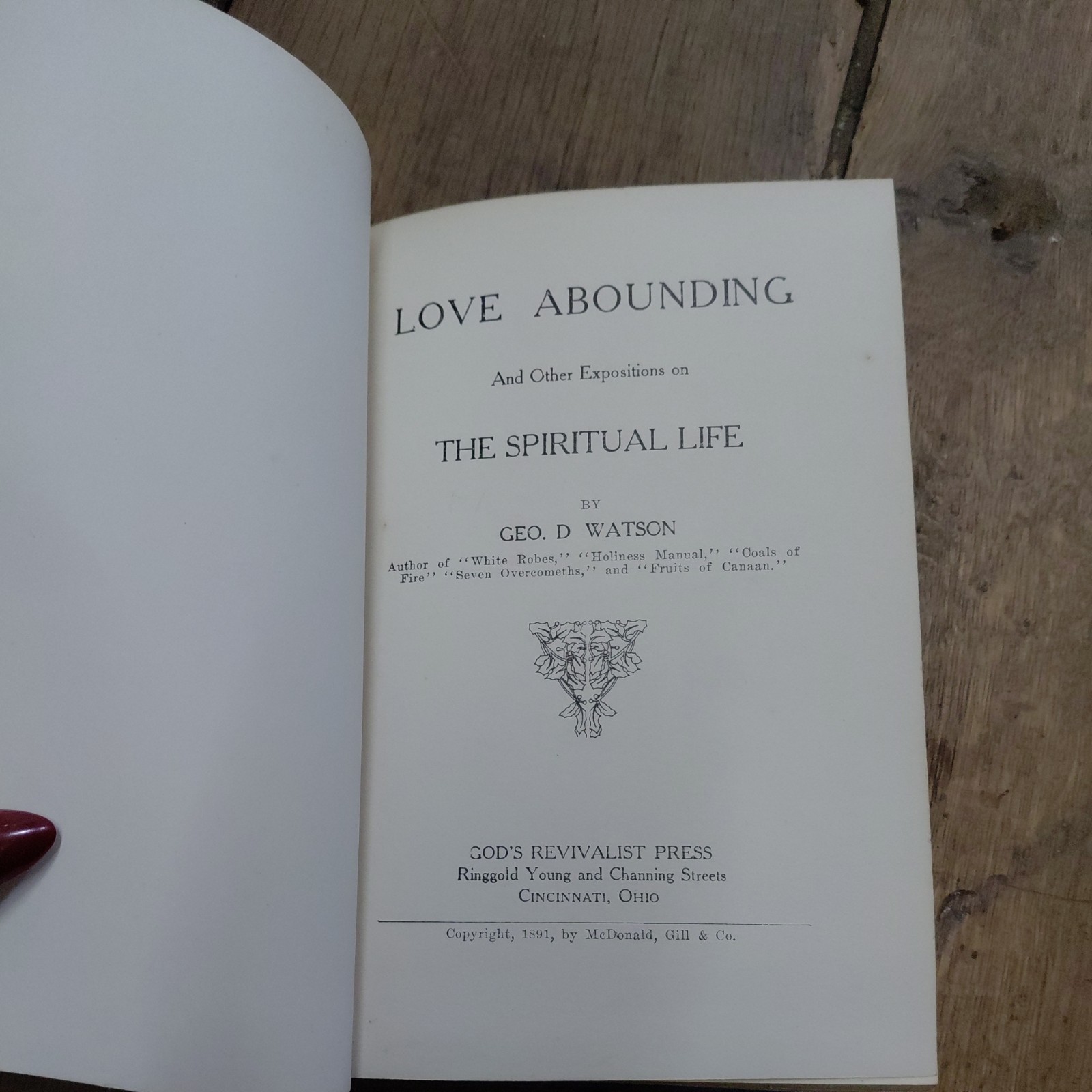Love Abounding By George D. Watson HB 1891 Antique Book