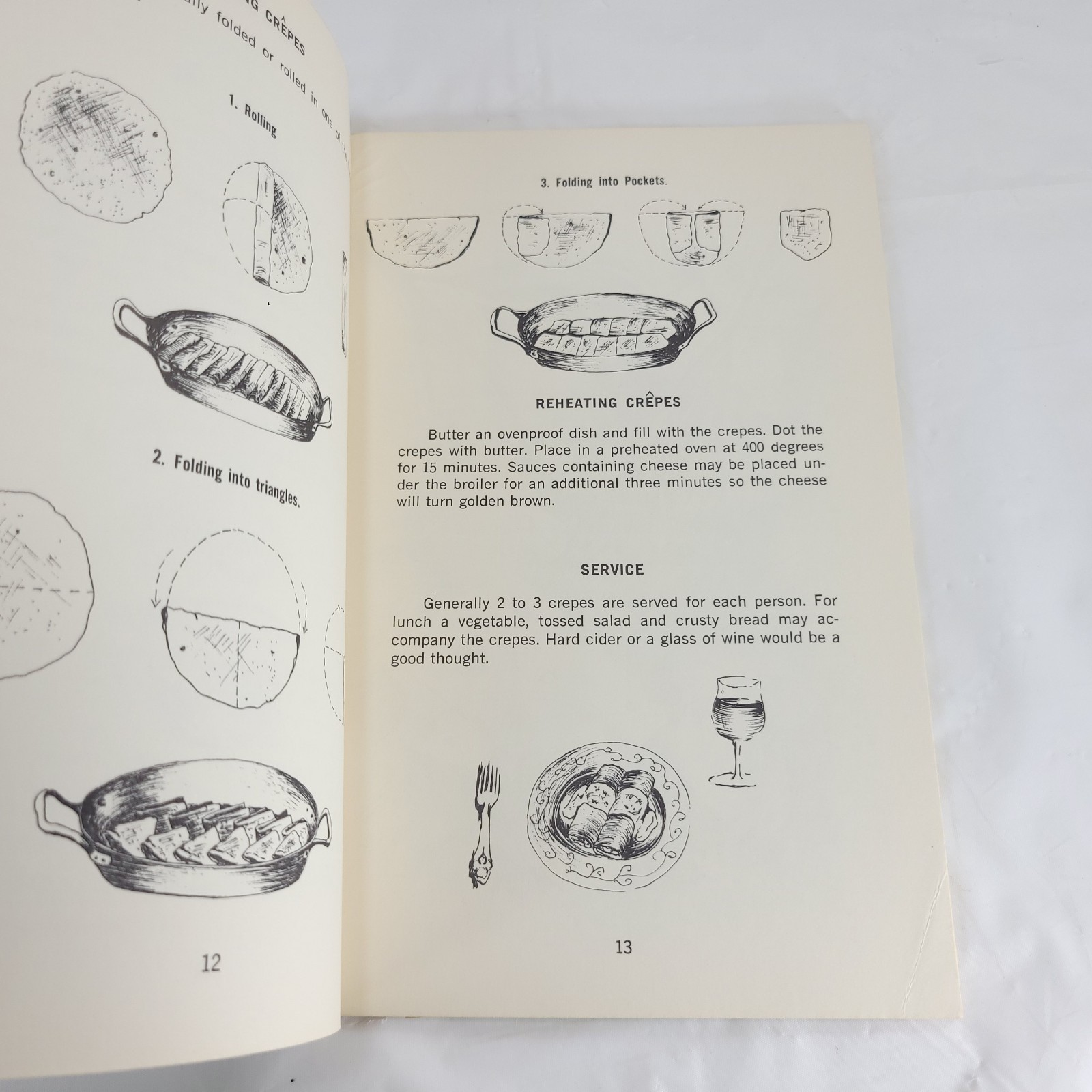 Vintage Crepes Flaming Desserts Potpourri Press Cookbook Pamphlet Irena Kirshman