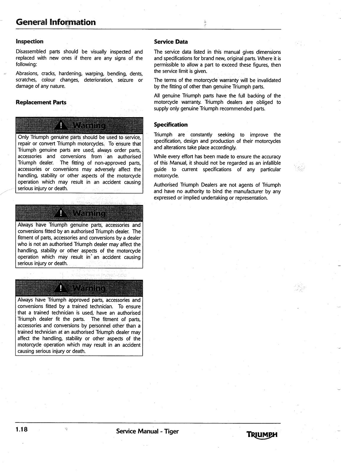 TRIUMPH Tiger 1050 Workshop Manual 2006, DOUBLE BINDING – PROTECTIVE COVERS