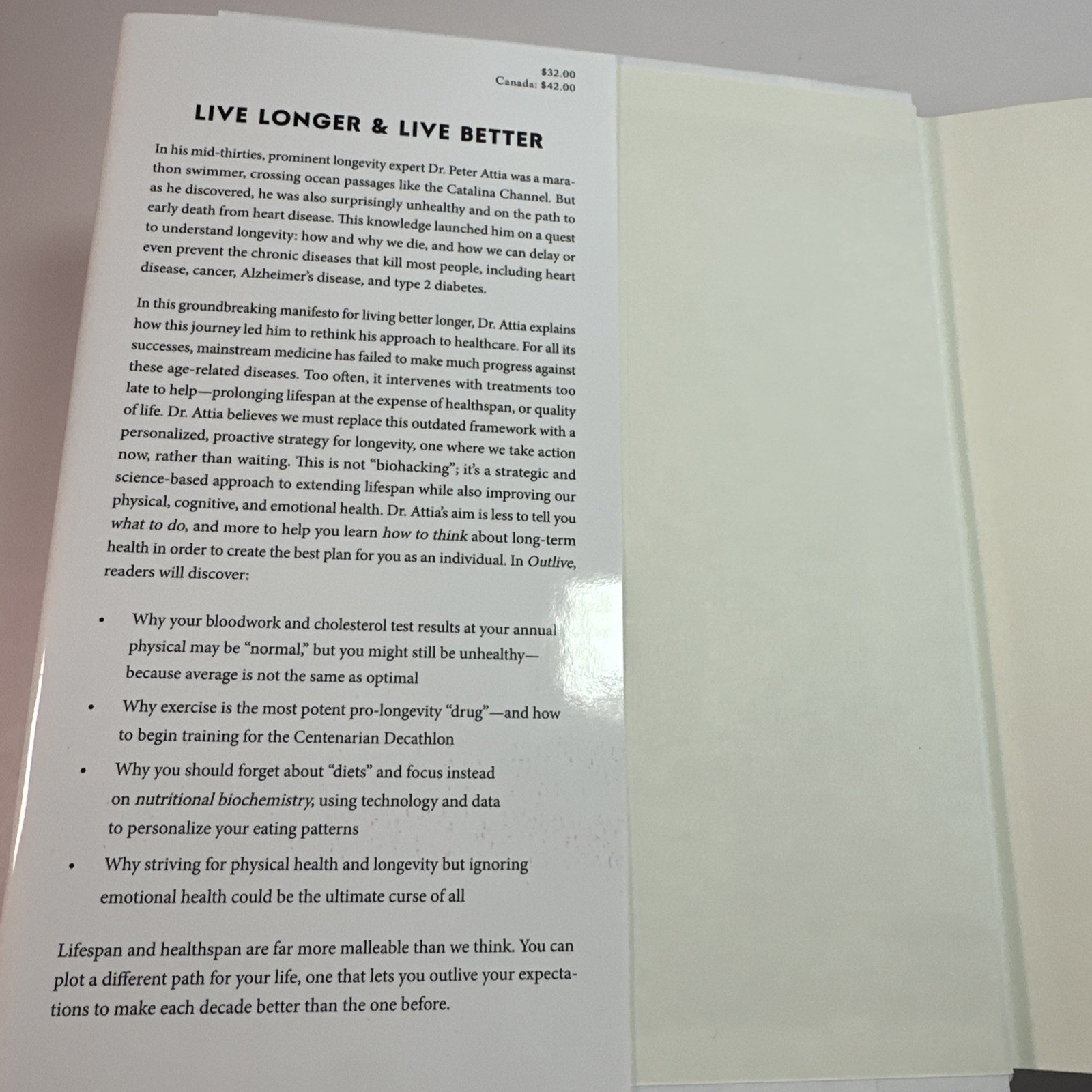 Outlive: The Science and Art of Longevity by Peter Attia, MD 2023 HC 1st/27th