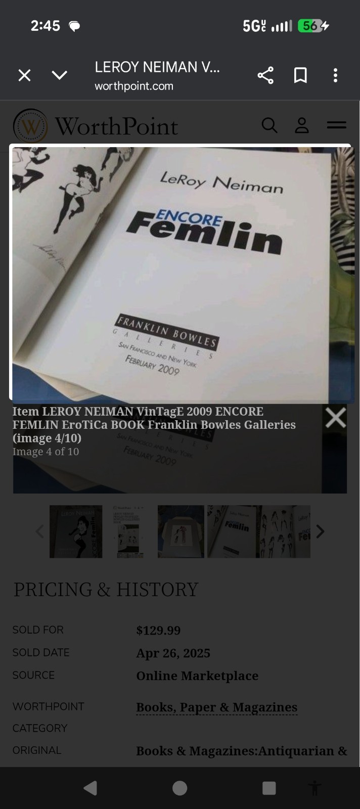 LEROY NEIMAN VinTagE 2009 ENCORE FEMLIN EroTiCa BOOK Franklin Bowles Galleries