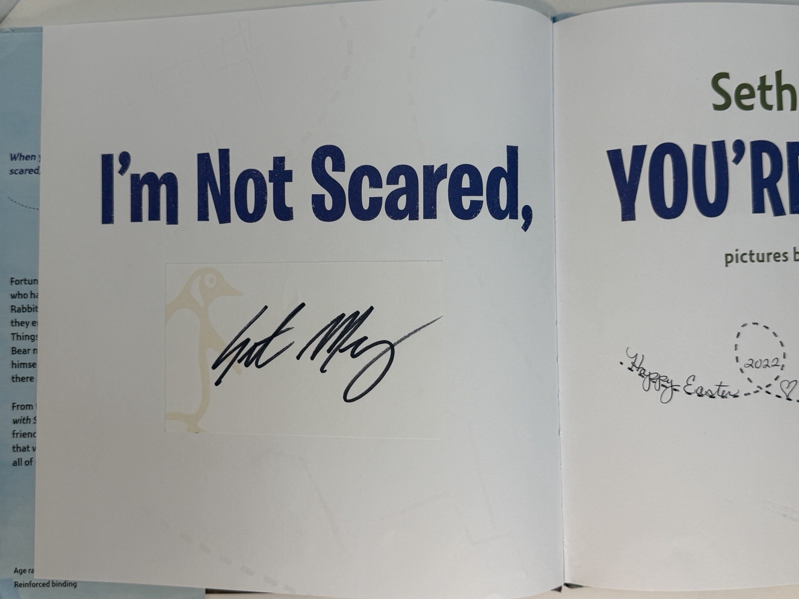 Signed Seth Meyers “I’m Not Scared, You’re Scared!” 1st Printing HC DJ 🐻🐰✍️