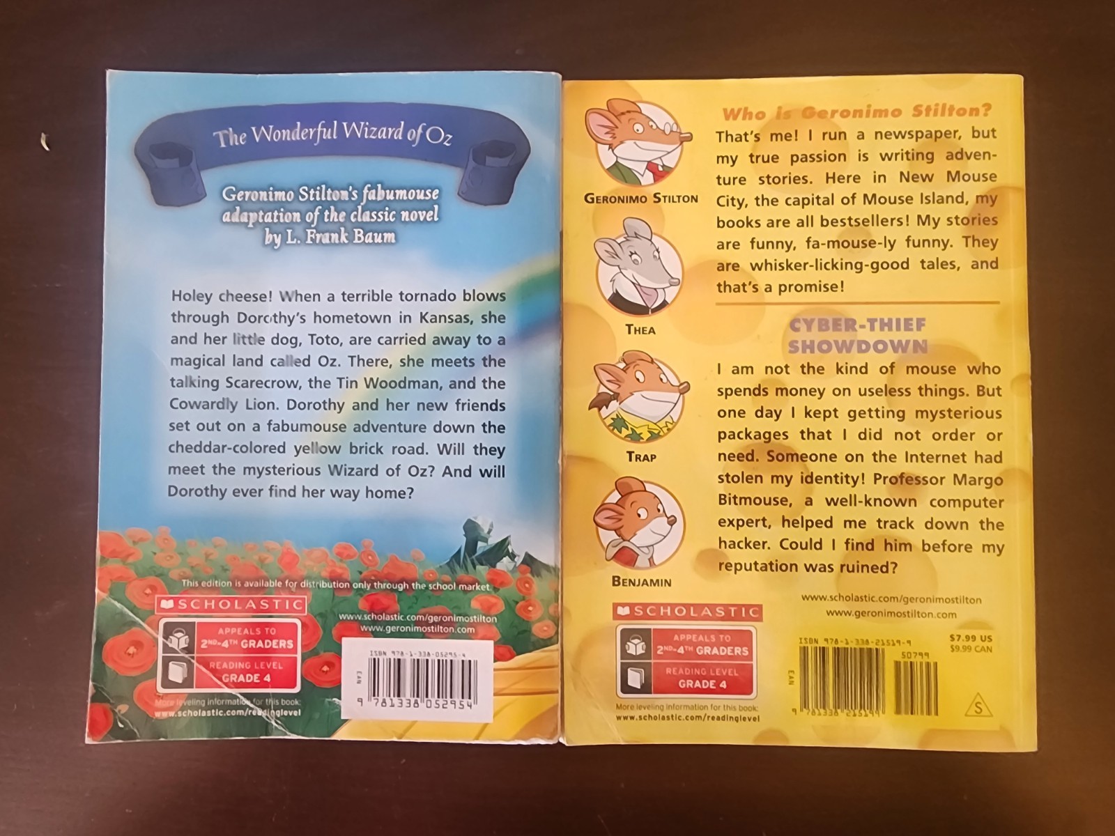Lot of 2 Geronimo Stilton Paperbacks – Cyber-Thief Showdown & the Wizard of Oz