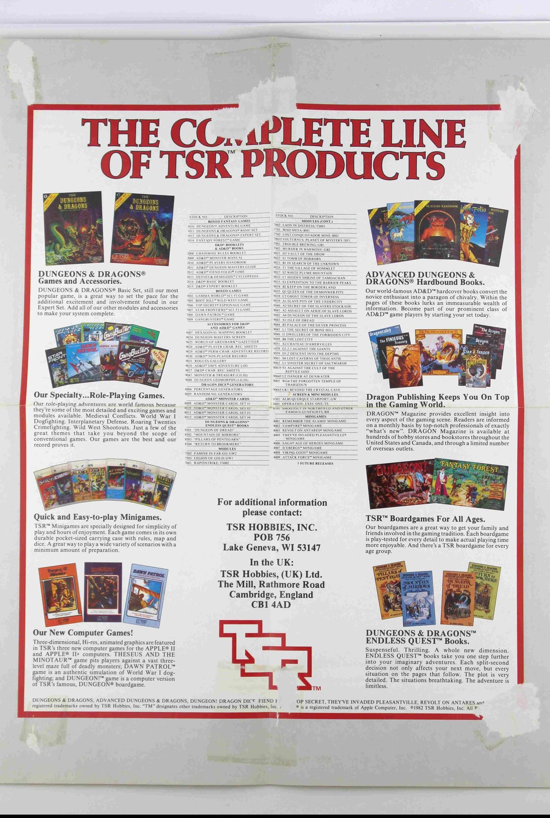 TSR Poster The Adventure is Yours Paladin Staff ORIGINAL
