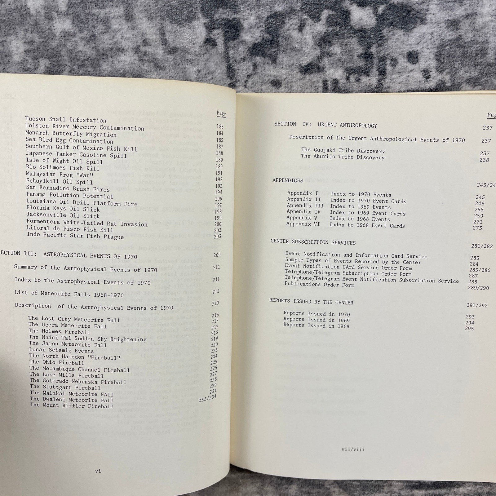 Smithsonian Institution Short-Lived Phenomena 1970 Annual Report Science