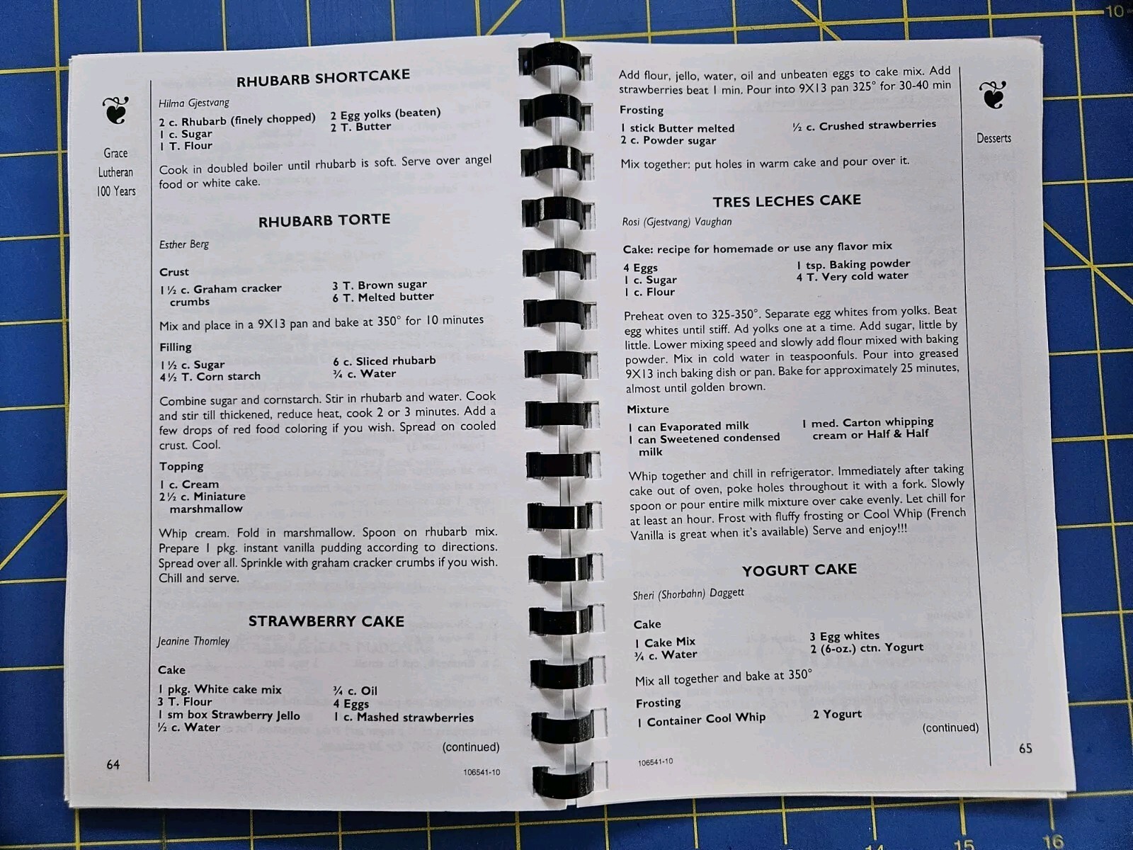 Grace Lutheran Church Cookbook 2010 Whitehall Wisconsin Spiral 92 Pages 100 Year