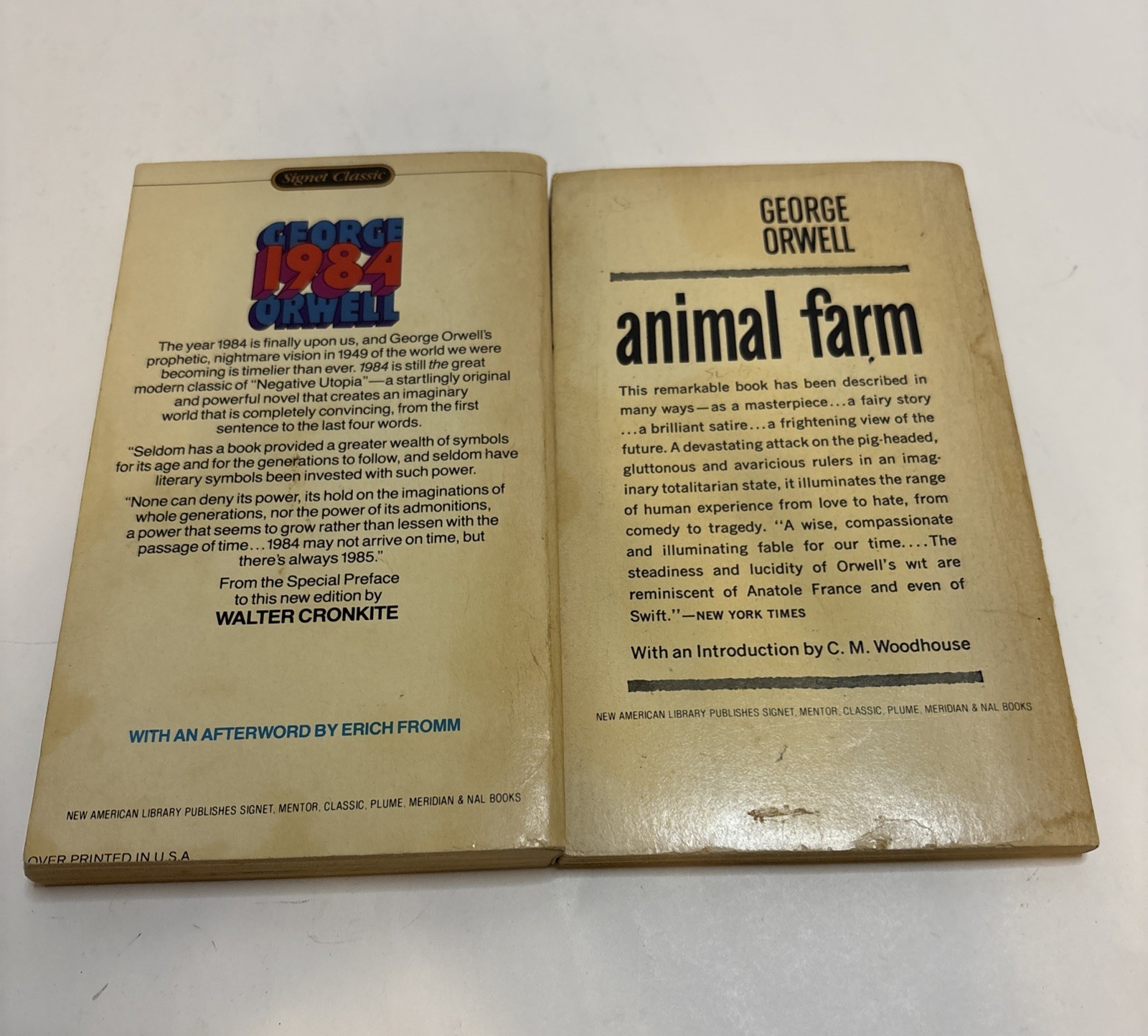 Vintage! George Orwell Book Set: Animal Farm and 1984 Paperback Signet Classic