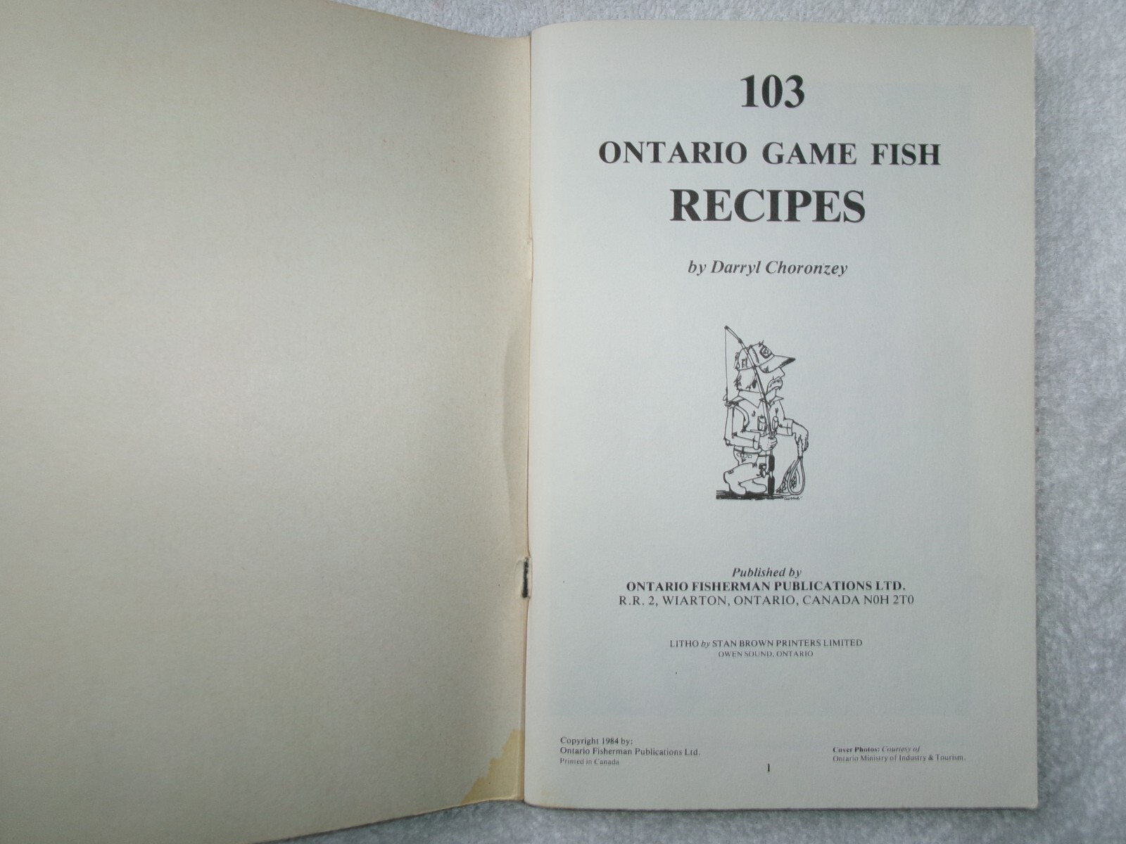 Darryl Choronzey : 103 Ontario Game Fish Recipes RARE HARD TO FIND BOOK 1984