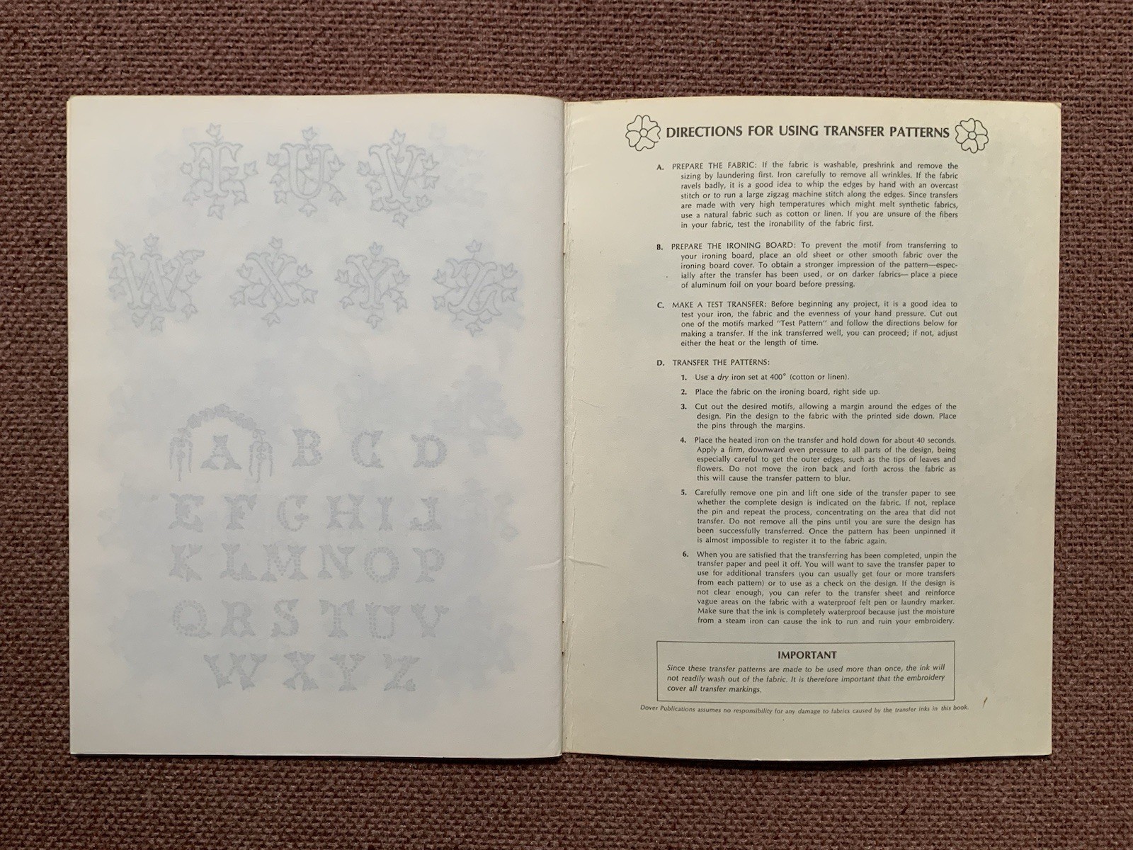 Iron-On Transfer Patterns for Crewel and Embroidery Early American – Rita Weiss