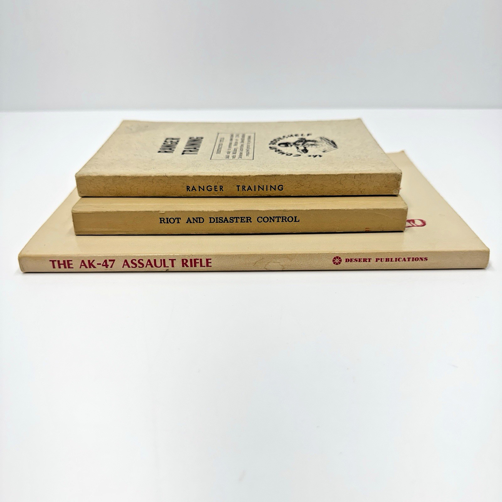 Lot of 3 Vintage The Combat Bookshelf Books Military Ranger Training AK-47 Riot
