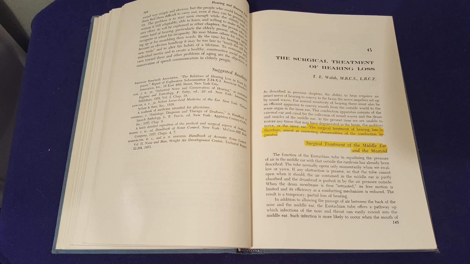 1960 HEARING & DEAFNESS Hardcover Book Textbook
