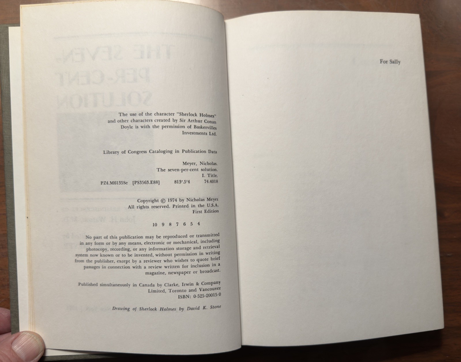 The Seven-Per-Cent Solution Nicholas Meyer, 1st Ed, HC DJ (1974) Sherlock Holmes