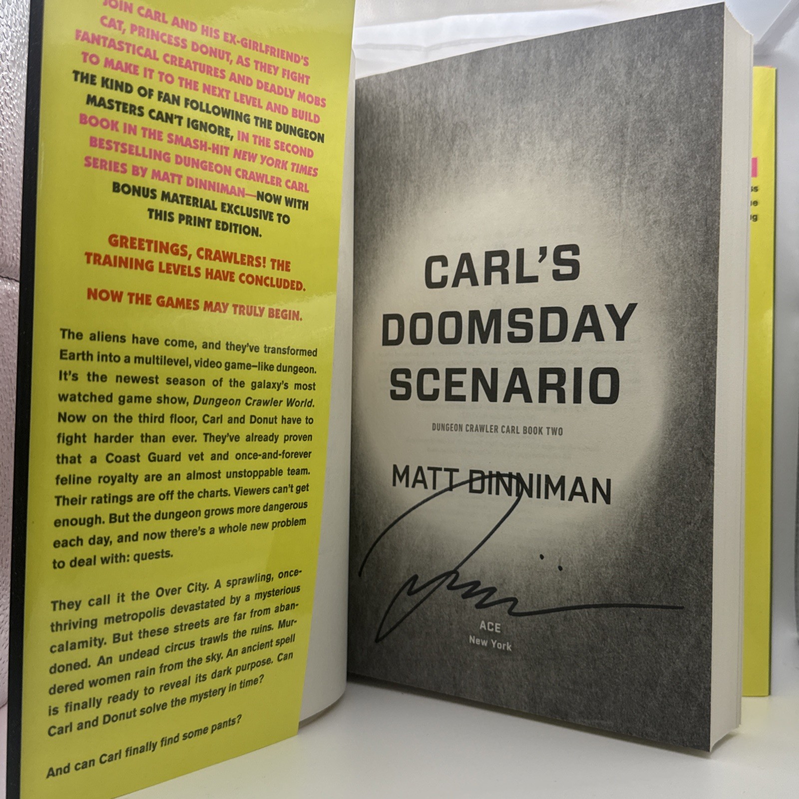 Matt Dinniman SIGNED Carl’s Doomsday Scenario Dungeon Crawler 2 Hardcover 1st Ed