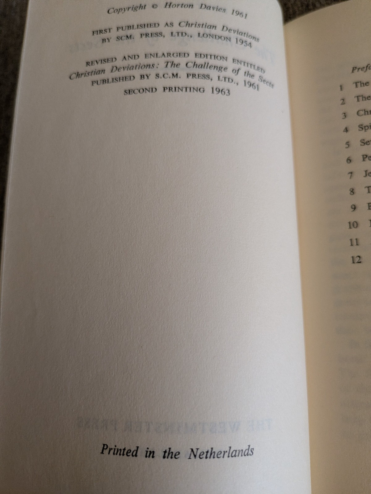 The Challenge of the Sects | Horton Davies | 1963 PB | Westminster Press