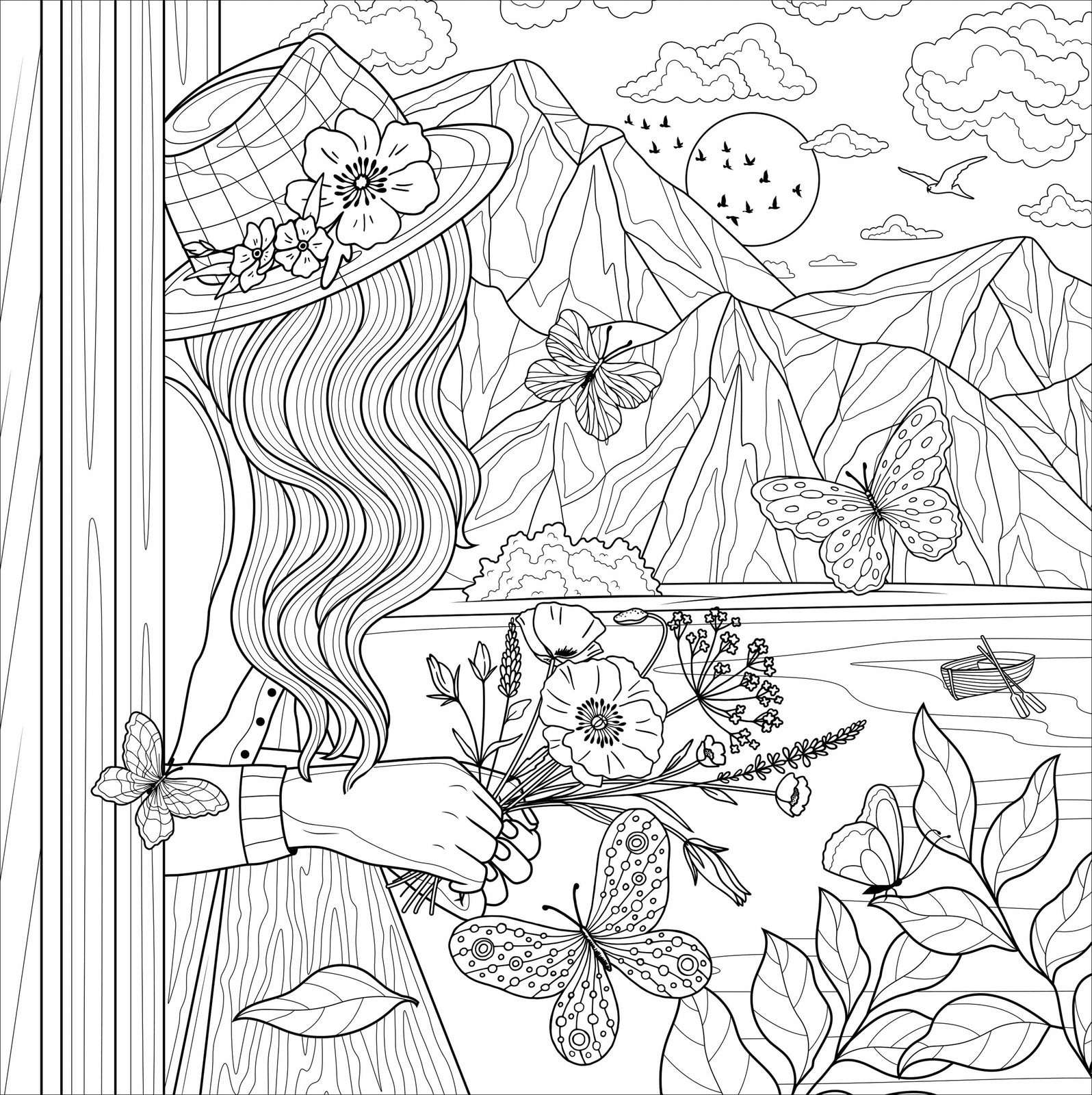 Boho Dreams Adult Coloring Book (31 one-sided designs on thick paper)…