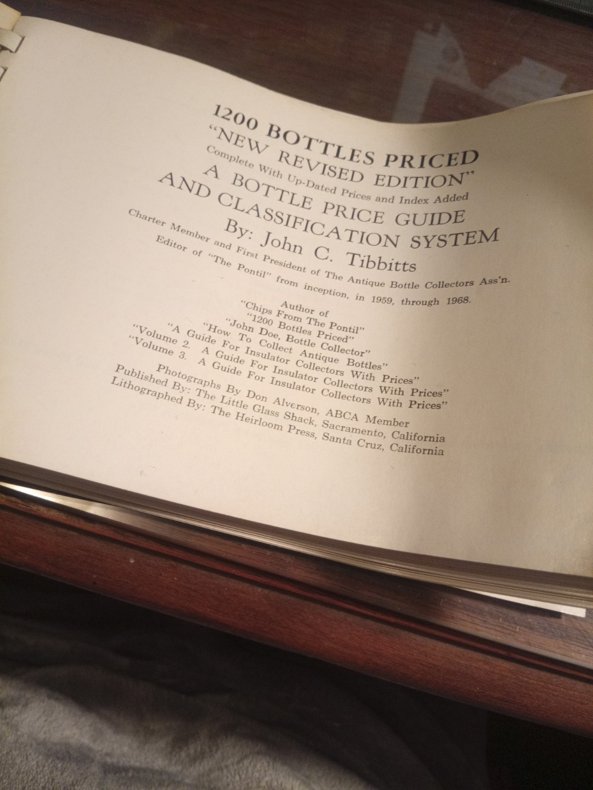 1200 Bottles Priced by John Tibbetts 1969