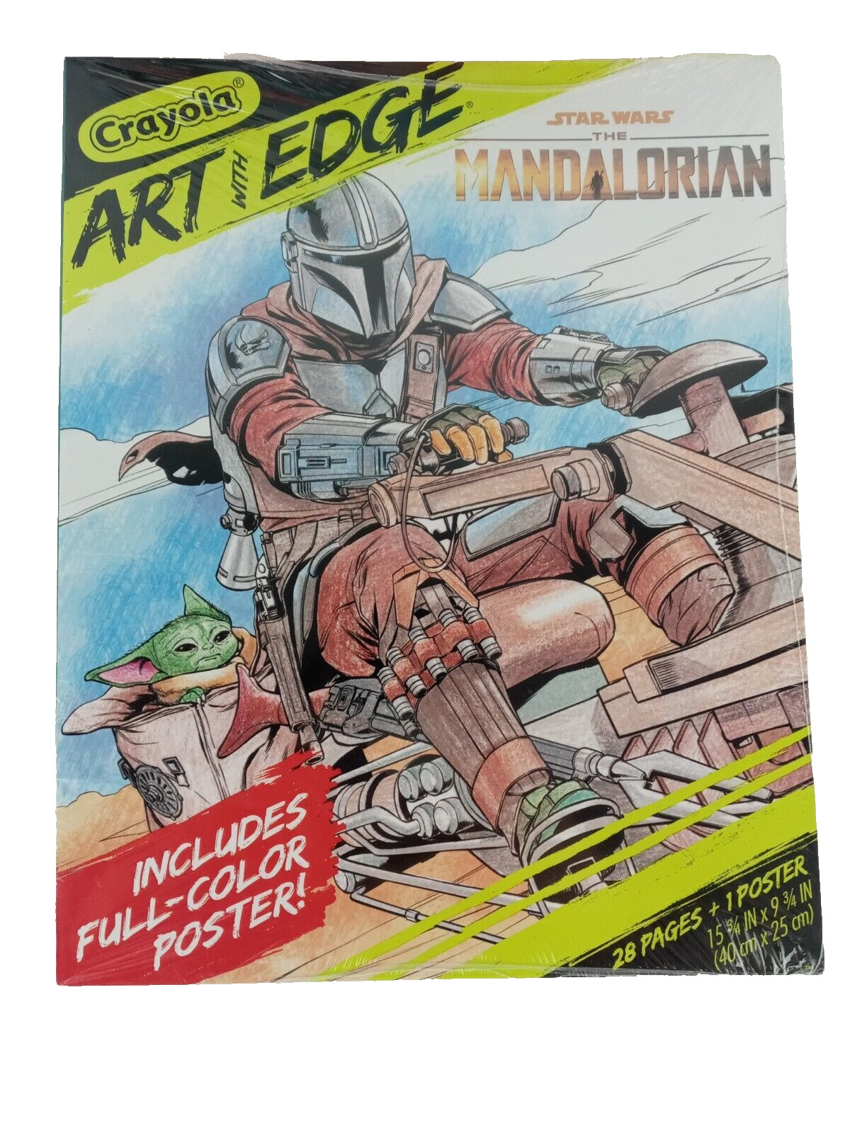 Crayola Art With Edge Star Wars The Mandalorian 28 Pages 1 Poster New! Lot Of 3