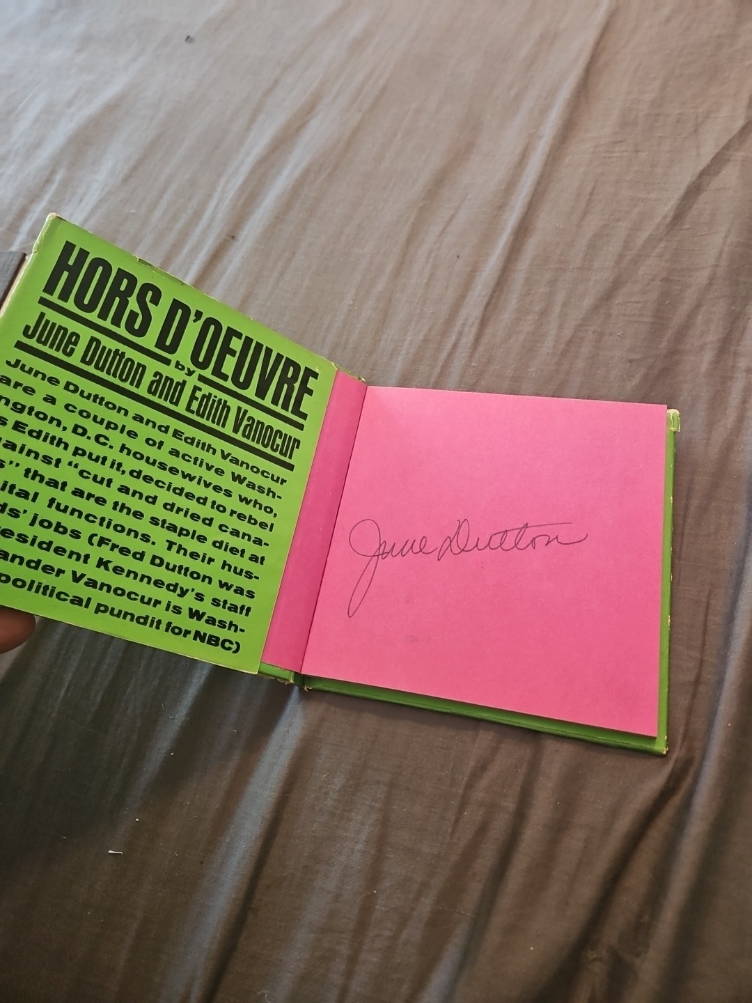 Signed HORS D’OEUVRE Cookbook Determined Prod. 1960s Psychedelic Color Illus