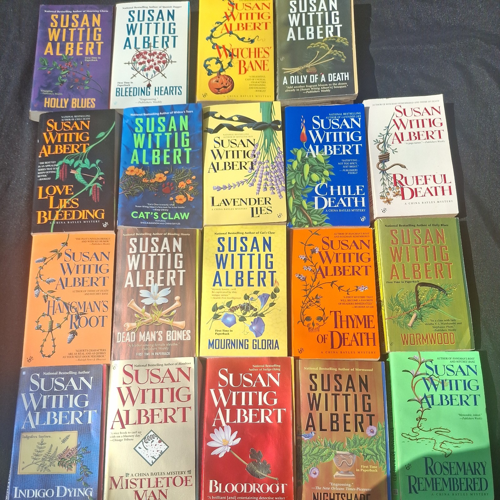 Susan Wittig Albert A China Bayles Mystery Series Lot of 19 Mystery Novels PB