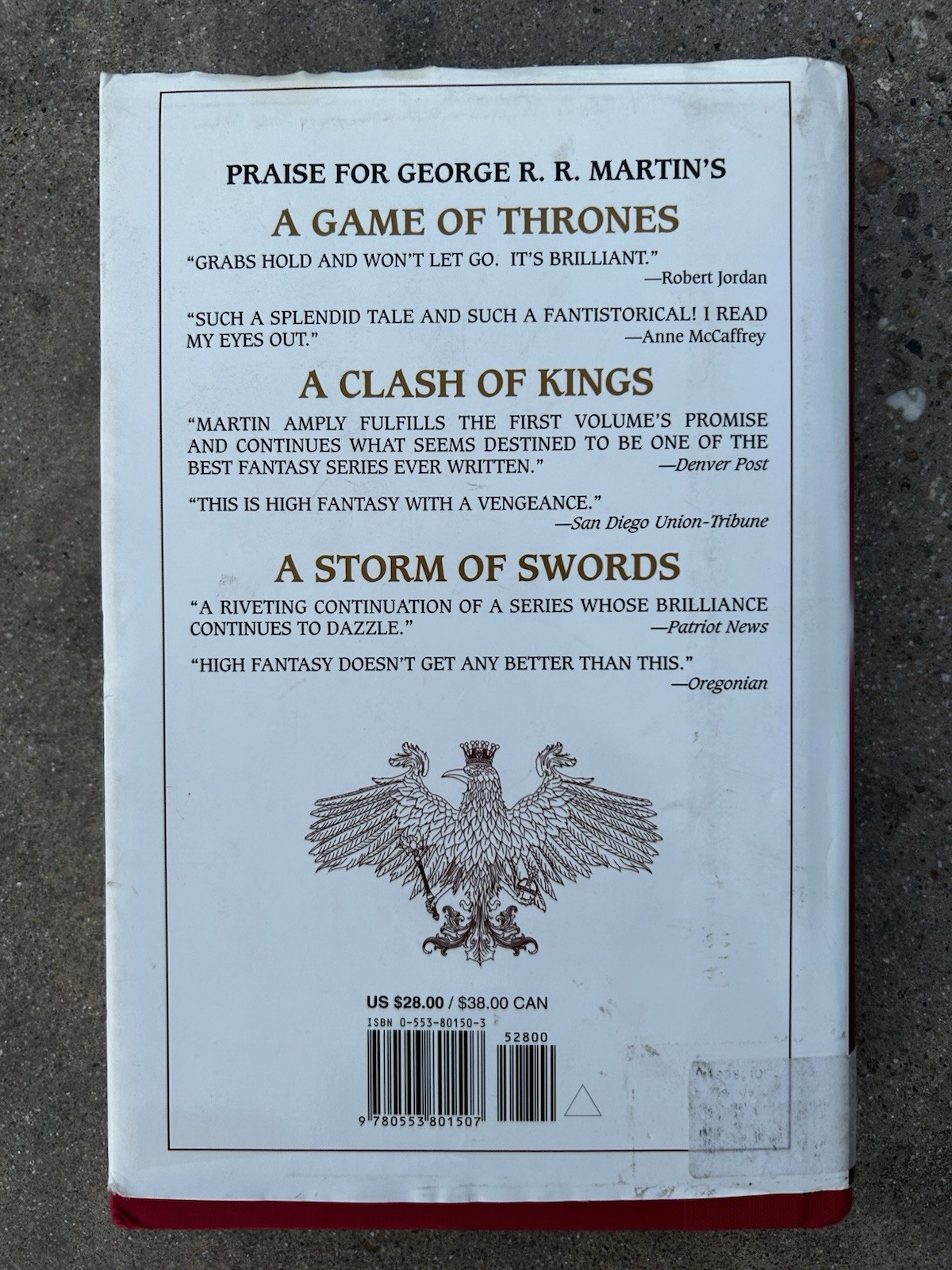 ​A Feast for Crows 1st Edition 1st Printing George RR Martin 2005 HCDJ Bantam