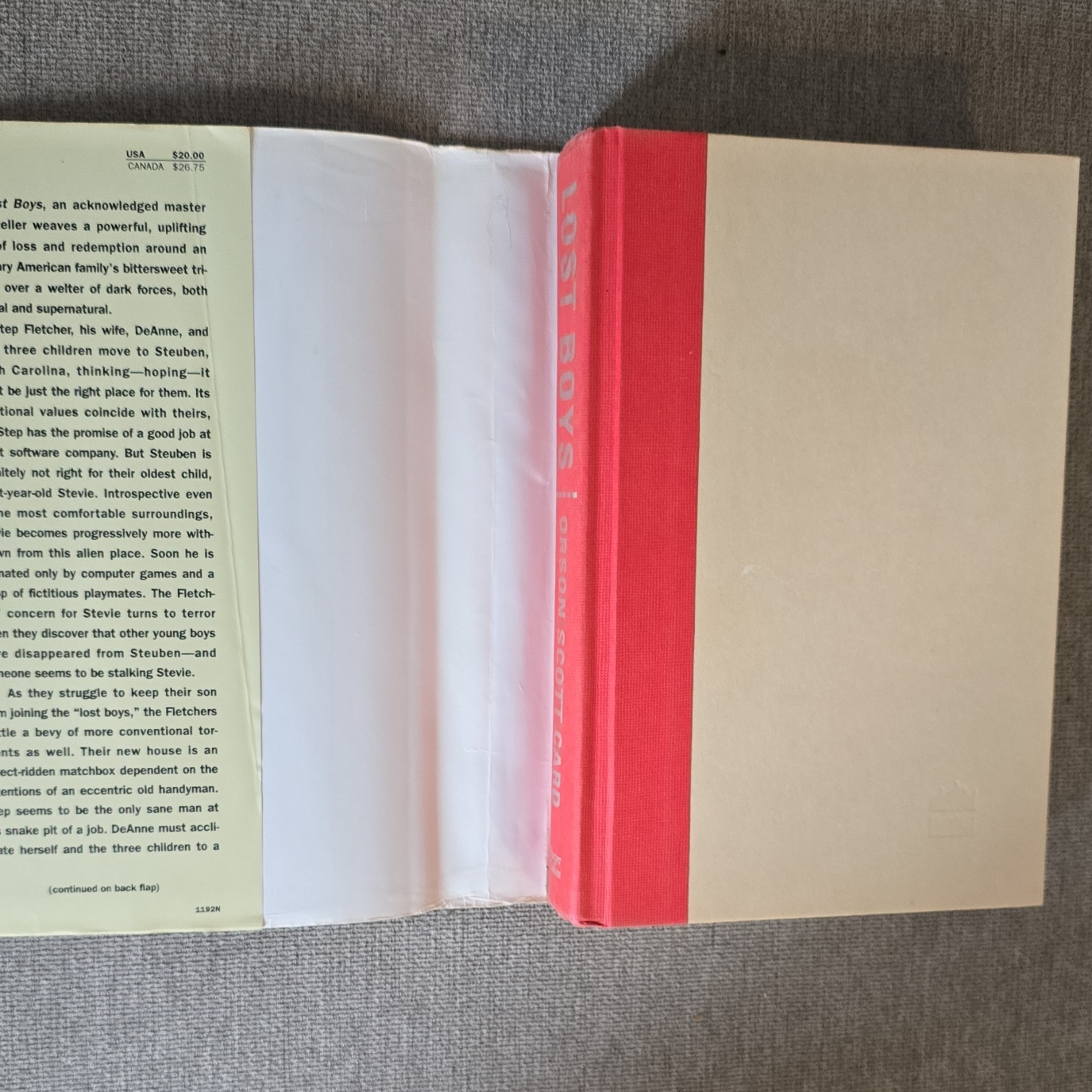 Lost Boys Orson Scott Card Hardcover First Edition 1992 HarperCollins