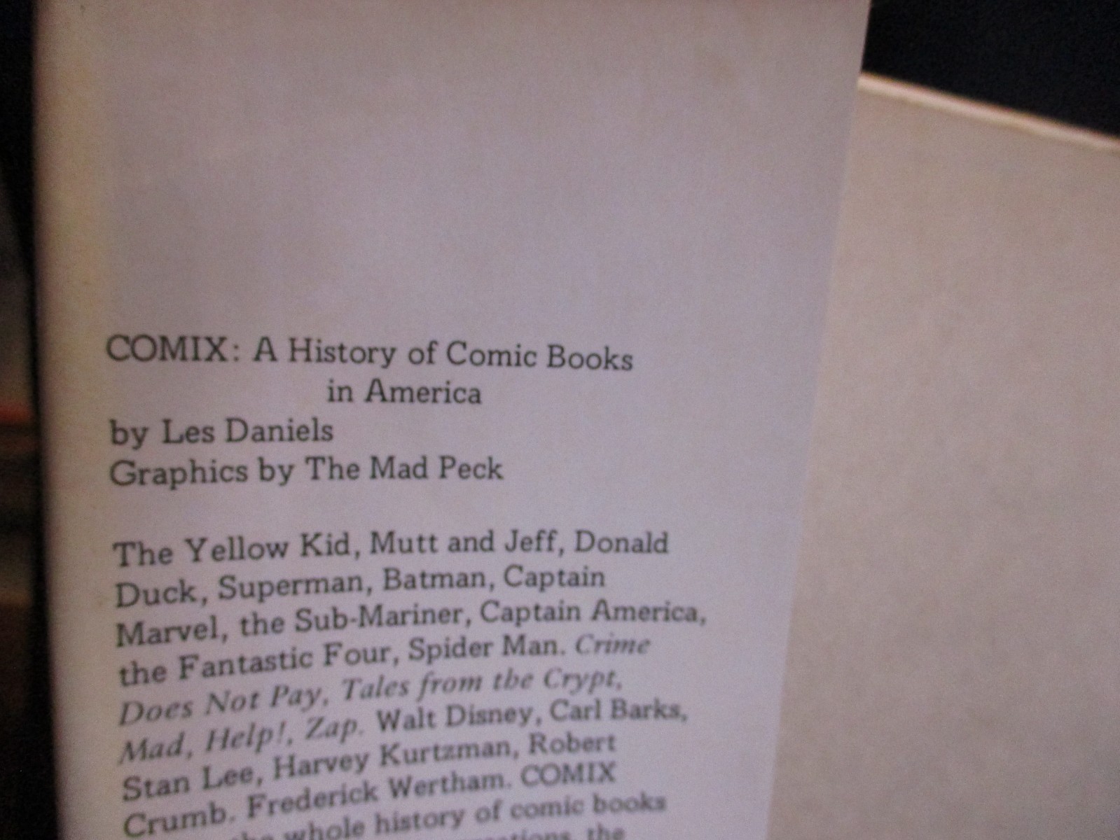 Comix A History Of Comic Books In America Les Daniels 1971 HC Book Bonanza