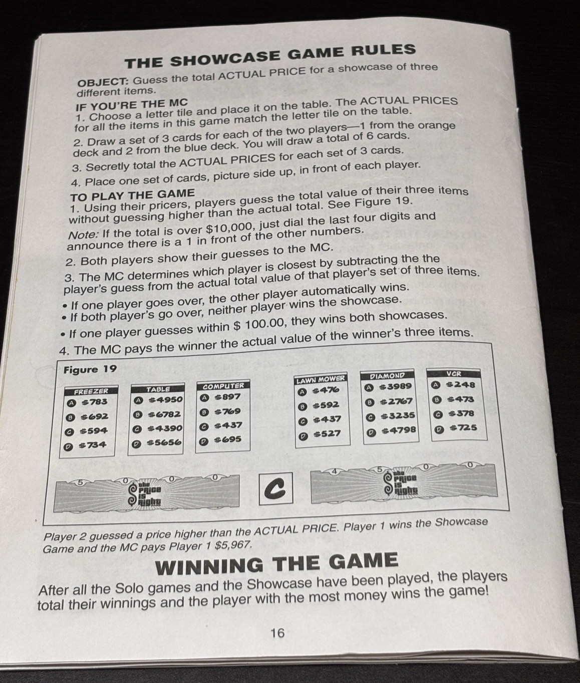 The Price Is Right Board Game Rules Manual Instructions Booklet Only Replacement