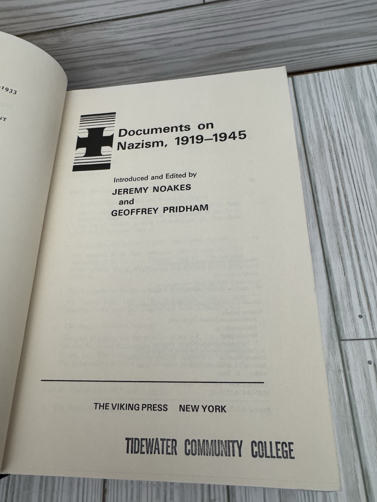 Documents on Nazism 1919-1945 Noakes Pridham 1975 HC Viking Press