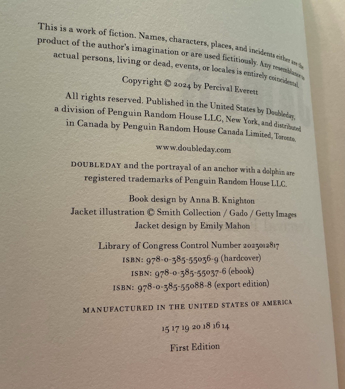 JAMES by Percival Everett – FIRST EDITION -2024 Brand New Hardcover Book